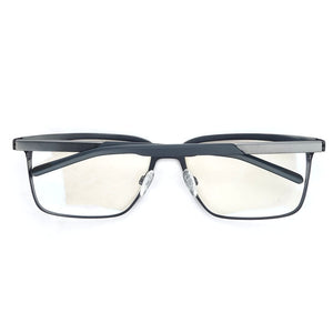 Oversized Pure Titanium Glass Frames Men Germany Designer Brand Blue/Grey Spring Hinge