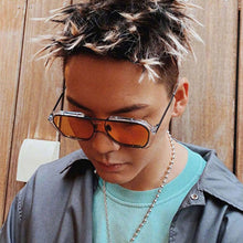 Load image into Gallery viewer, Oversized Rectangle Sunglasses Men 2023 Retro Driving Yellow Glasses Frame  Brand Shades For Women Star Same Style