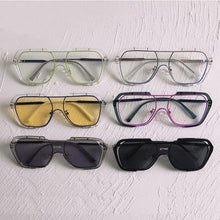 Load image into Gallery viewer, Oversized Rectangle Sunglasses Men 2023 Retro Driving Yellow Glasses Frame  Brand Shades For Women Star Same Style