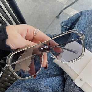 Oversized Rectangle Sunglasses Men 2023 Retro Driving Yellow Glasses Frame  Brand Shades For Women Star Same Style