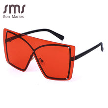 Load image into Gallery viewer, Oversized Red Yellow Gradient Cat Eye Sunglasses Women 2023  Brand Rimless Square Metal Female Men Sun Glasses