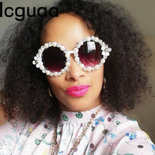Load image into Gallery viewer, Oversized Rhinestone Round Sunglasses Women Diamond Shiny Brand Glasses Designer Women Sunglasses Shades Gafas UV400