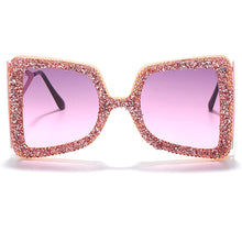 Load image into Gallery viewer, Oversized Rhinestone Sunglasses Women 2023 Steampunk Diamond Sunglasses Square Punk Eyeglasses Gradient Handmade Sunglasses Men