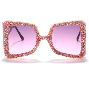 Oversized Rhinestone Sunglasses Women 2023 Steampunk Diamond Sunglasses Square Punk Eyeglasses Gradient Handmade Sunglasses Men