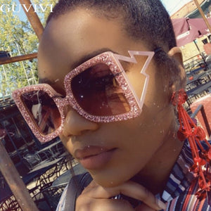 Oversized Rhinestone Sunglasses Women 2023 Steampunk Diamond Sunglasses Square Punk Eyeglasses Gradient Handmade Sunglasses Men