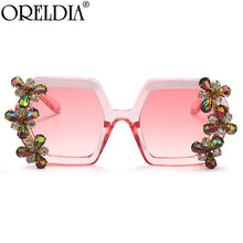 Load image into Gallery viewer, Oversized Rhinestones Sunglasses Women Vintage Square Diamond Sun Glasses Female Punk Eyeglasses UV400 De Sol Oculos