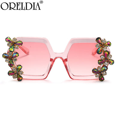 Oversized Rhinestones Sunglasses Women Vintage Square Diamond Sun Glasses Female Punk Eyeglasses UV400 De Sol Oculos