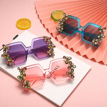 Load image into Gallery viewer, Oversized Rhinestones Sunglasses Women Vintage Square Diamond Sun Glasses Female Punk Eyeglasses UV400 De Sol Oculos