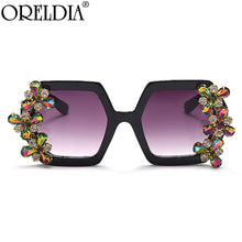Load image into Gallery viewer, Oversized Rhinestones Sunglasses Women Vintage Square Diamond Sun Glasses Female Punk Eyeglasses UV400 De Sol Oculos