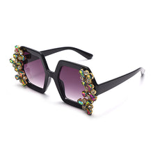 Load image into Gallery viewer, Oversized Rhinestones Sunglasses Women Vintage Square Diamond Sun Glasses Female Punk Eyeglasses UV400 De Sol Oculos