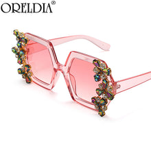 Load image into Gallery viewer, Oversized Rhinestones Sunglasses Women Vintage Square Diamond Sun Glasses Female Punk Eyeglasses UV400 De Sol Oculos