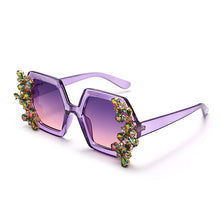 Load image into Gallery viewer, Oversized Rhinestones Sunglasses Women Vintage Square Diamond Sun Glasses Female Punk Eyeglasses UV400 De Sol Oculos