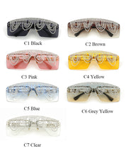 Load image into Gallery viewer, Oversized Rimless Diamond Sun Glasses Women 2023 Party Festival One Pieces Designer  Brand Women Sunglasses Rhinestone