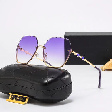 Oversized Rimless  Sunglasses Women Bling Rhinestone Brand Shades for Female Cutting Lens Vintage Eyeglasses Lentes De Sol