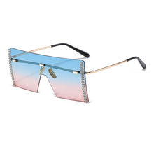 Load image into Gallery viewer, Oversized Rimless Square Crystal Sunglasses For Women Mens 2023 Mirrored Diamond Blingbling Sunglasses 2023