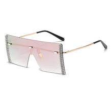 Load image into Gallery viewer, Oversized Rimless Square Crystal Sunglasses For Women Mens 2023 Mirrored Diamond Blingbling Sunglasses 2023