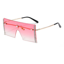 Load image into Gallery viewer, Oversized Rimless Square Crystal Sunglasses For Women Mens 2023 Mirrored Diamond Blingbling Sunglasses 2023
