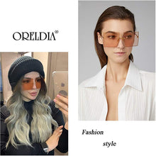 Load image into Gallery viewer, Oversized Rimless Square Sunglasses Women Men  Brand Designer Flat Top Eyeglasses Female One Piece Gafas Glasses UV400
