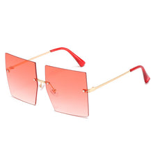 Load image into Gallery viewer, Oversized Rimless Square Sunglasses Women Men  Brand Designer Flat Top Eyeglasses Female One Piece Gafas Glasses UV400