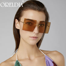 Load image into Gallery viewer, Oversized Rimless Square Sunglasses Women Men  Brand Designer Flat Top Eyeglasses Female One Piece Gafas Glasses UV400