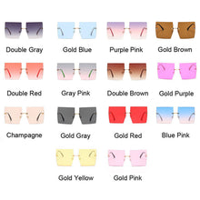 Load image into Gallery viewer, Oversized Rimless Square Sunglasses Women Men  Brand Designer Flat Top Eyeglasses Female One Piece Gafas Glasses UV400