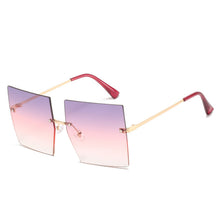 Load image into Gallery viewer, Oversized Rimless Square Sunglasses Women Men  Brand Designer Flat Top Eyeglasses Female One Piece Gafas Glasses UV400