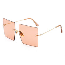 Load image into Gallery viewer, Oversized Rimless Square Sunglasses Women 2023  Brand Flat Top Red Blue Clear Lens One Piece Men Gafas Glasses
