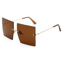 Load image into Gallery viewer, Oversized Rimless Square Sunglasses Women 2023  Brand Flat Top Red Blue Clear Lens One Piece Men Gafas Glasses