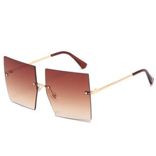 Load image into Gallery viewer, Oversized Rimless Square Sunglasses Women 2023  Brand Flat Top Red Blue Clear Lens One Piece Men Gafas Glasses