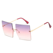 Load image into Gallery viewer, Oversized Rimless Square Sunglasses Women 2023  Brand Flat Top Red Blue Clear Lens One Piece Men Gafas Glasses