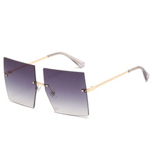 Load image into Gallery viewer, Oversized Rimless Square Sunglasses Women 2023  Brand Flat Top Red Blue Clear Lens One Piece Men Gafas Glasses