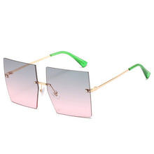 Load image into Gallery viewer, Oversized Rimless Square Sunglasses Women 2023  Brand Flat Top Red Blue Clear Lens One Piece Men Gafas Glasses
