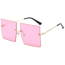 Load image into Gallery viewer, Oversized Rimless Square Sunglasses Women 2023  Brand Flat Top Red Blue Clear Lens One Piece Men Gafas Glasses