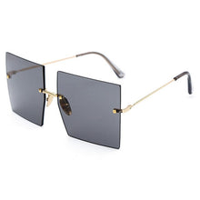 Load image into Gallery viewer, Oversized Rimless Square Sunglasses Women 2023  Brand Flat Top Red Blue Clear Lens One Piece Men Gafas Glasses