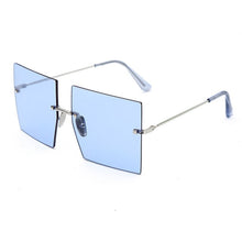 Load image into Gallery viewer, Oversized Rimless Square Sunglasses Women 2023  Brand Flat Top Red Blue Clear Lens One Piece Men Gafas Glasses