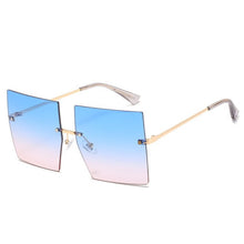 Load image into Gallery viewer, Oversized Rimless Square Sunglasses Women 2023  Brand Flat Top Red Blue Clear Lens One Piece Men Gafas Glasses