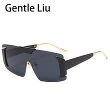Load image into Gallery viewer, Oversized Rimless Square Sunglasses Women  Designer One-Piece Rectangle Sun Glasses Retro Ladies Eyeglasses UV400