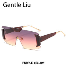 Load image into Gallery viewer, Oversized Rimless Square Sunglasses Women  Designer One-Piece Rectangle Sun Glasses Retro Ladies Eyeglasses UV400