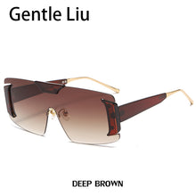 Load image into Gallery viewer, Oversized Rimless Square Sunglasses Women  Designer One-Piece Rectangle Sun Glasses Retro Ladies Eyeglasses UV400