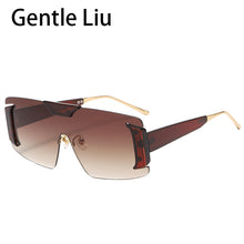 Load image into Gallery viewer, Oversized Rimless Square Sunglasses Women  Designer One-Piece Rectangle Sun Glasses Retro Ladies Eyeglasses UV400