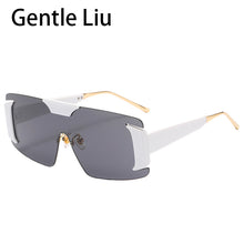 Load image into Gallery viewer, Oversized Rimless Square Sunglasses Women  Designer One-Piece Rectangle Sun Glasses Retro Ladies Eyeglasses UV400