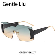 Load image into Gallery viewer, Oversized Rimless Square Sunglasses Women  Designer One-Piece Rectangle Sun Glasses Retro Ladies Eyeglasses UV400