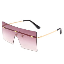 Load image into Gallery viewer, Oversized Rimless Sunglasses Fashion Women Metal Gradient Sun glasses Luxury Lady Sunglass Eyewear UV400 Shades gafas de sol