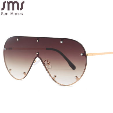 Oversized Rimless Sunglasses Women Metal Gradient Sun glasses  Lady Sunglass Eyewear UV400 Shades gafas de sol