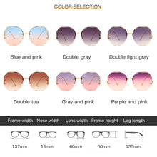 Load image into Gallery viewer, Oversized Rimless Sunglasses Women Brand Designer Gradient Sun Glasses Shades Cutting Lens Ladies Frameless Eyeglasses