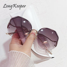 Load image into Gallery viewer, Oversized Rimless Sunglasses Women Brand Designer Gradient Sun Glasses Shades Cutting Lens Ladies Frameless Eyeglasses