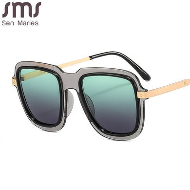 Oversized Rimless Sunglasses Women Punk Square Sun Glasses Men UV400 Shades Bi-color  Frameless Eyewear Eyeglasses