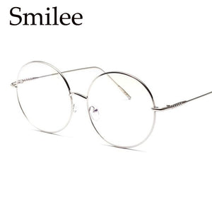 Oversized Round Glasses Women Men Metal Large Big Circle Glasses Optical Frame Round Eyeglasses Frame Fashion Spectacles Eyewear