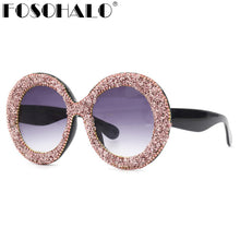 Load image into Gallery viewer, Oversized Round Sunglasses Women 2023 Steampunk Diamond Sunglasses Oval Punk Glasses Gradient Handmade Rhinestone Sunglasses Men