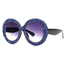 Load image into Gallery viewer, Oversized Round Sunglasses Women 2023 Steampunk Diamond Sunglasses Oval Punk Glasses Gradient Handmade Rhinestone Sunglasses Men